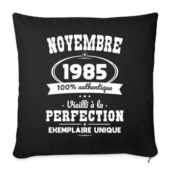 40-jähriges Jubiläum - November 1985 Perfektion - Sofakissenbezug 45 x 45 cm - Schwarz - Vorne