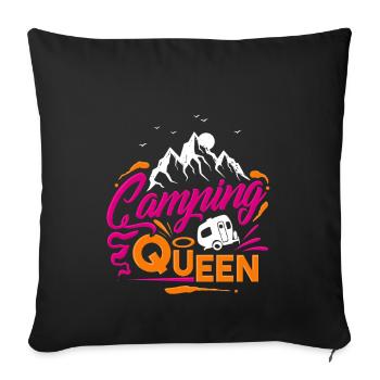 Camping Queen - Sofa pillowcase 17,3'' x 17,3'' (45 x 45 cm) - black - Front