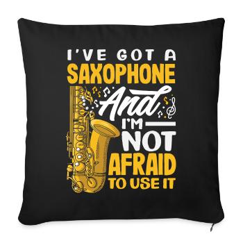 Saxofon - Sofakissenbezug 45 x 45 cm - Schwarz - Vorne