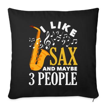 Saxofon - Sofakissenbezug 45 x 45 cm - Schwarz - Vorne