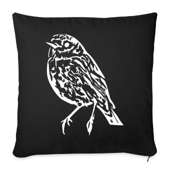 T-shirt oiseau idée cadeau Noël - Housse de coussin décorative 45 x 45 cm - noir - Devant