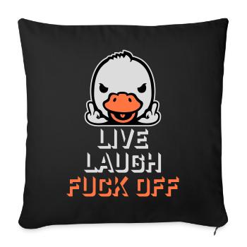 Goose Live Laugh Duck Off Sunglasses Middle Finger - Sofa pillowcase 17,3'' x 17,3'' (45 x 45 cm) - black - Front