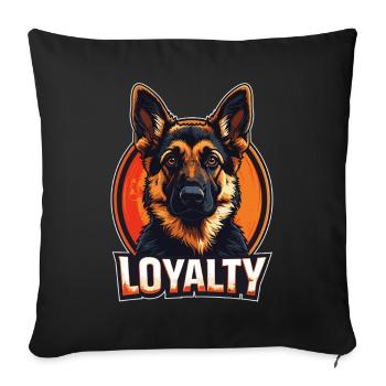 Loyalty – German Shepherd Design - Sofa pillowcase 17,3'' x 17,3'' (45 x 45 cm) - black - Front