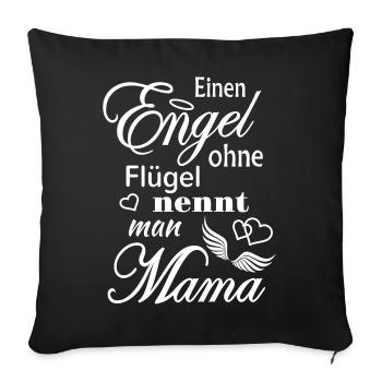 Un ange sans ailes est appelé la meilleure maman de maman - Housse de coussin décorative 45 x 45 cm - noir - Devant