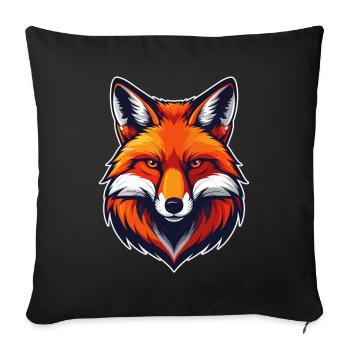 Wild Fox – Un motif animalier puissant pour les amoureux de la nature - Housse de coussin décorative 45 x 45 cm - noir - Devant