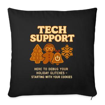 Support technique Cadeau de Noël vintage - Housse de coussin décorative 45 x 45 cm - noir - Devant