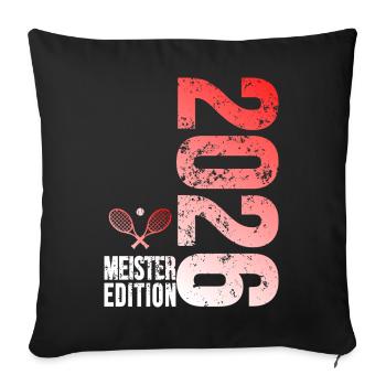 Tennis Master Edition 2026 red white - Sofa pillowcase 17,3'' x 17,3'' (45 x 45 cm) - black - Front