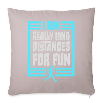 Je cours de très longues distances pour un marathon amusant - Housse de coussin décorative 45 x 45 cm - taupe clair - Devant