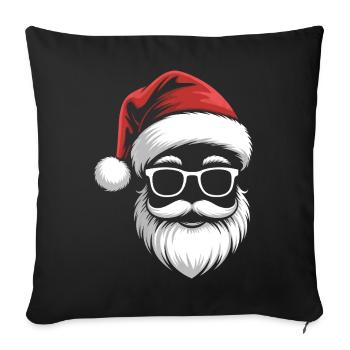 Cool Santa with sunglasses - Sofa pillowcase 17,3'' x 17,3'' (45 x 45 cm) - black - Front
