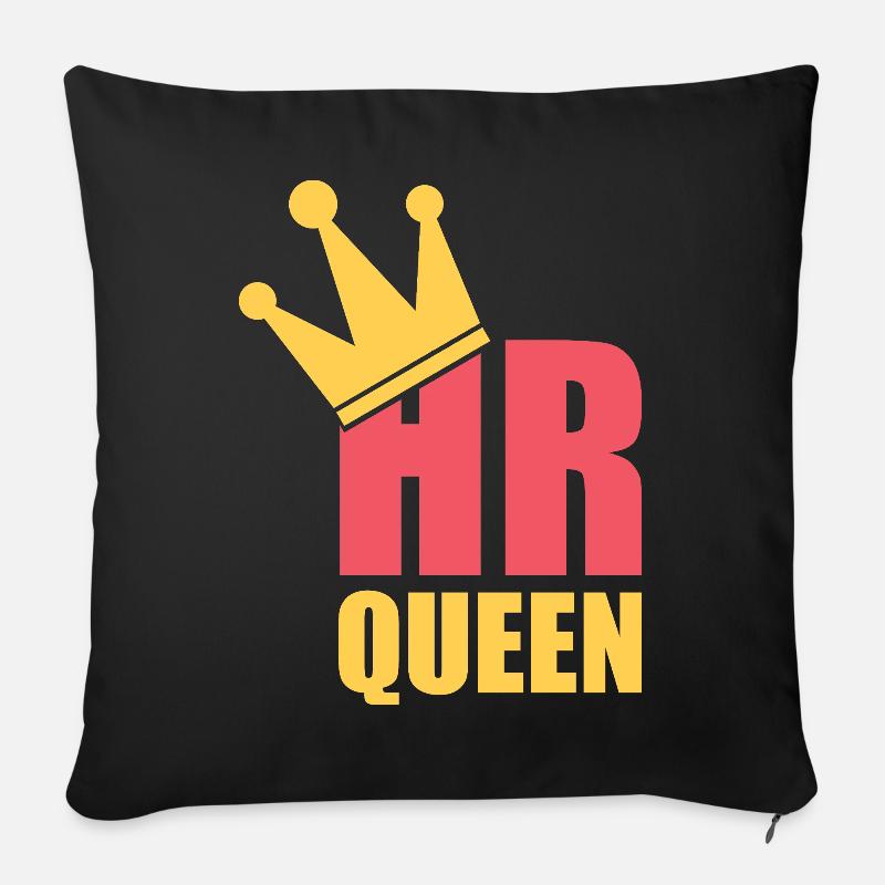 HR Queen - Professional Human Resources Design - Sofakissenbezug 45 x 45 cm - Schwarz