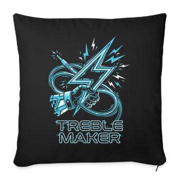 Treble Maker Digital Audio Pun Musician - Sofa pillowcase 17,3'' x 17,3'' (45 x 45 cm) - black - Front