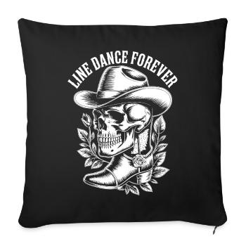 Line Dance Forever Skull - Sofa pillowcase 17,3'' x 17,3'' (45 x 45 cm) - black - Front
