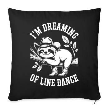 Dreaming Sloth Line Dance - Sofa pillowcase 17,3'' x 17,3'' (45 x 45 cm) - black - Front
