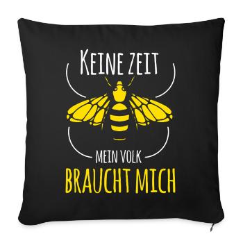 Pas le temps, ma colonie a besoin de moi, apiculteur, apiculture, - Housse de coussin décorative 45 x 45 cm - noir - Devant