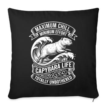 Vie à Capybara – Maximum de Froid - Housse de coussin décorative 45 x 45 cm - noir - Devant