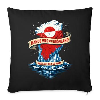 Droit international : Le Groenland donne - Housse de coussin décorative 45 x 45 cm - noir - Devant