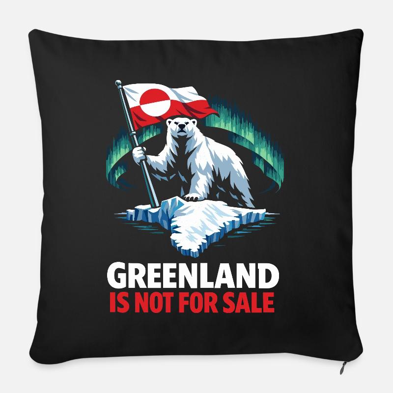 Grönland Bär Flagge Nicht Zu Verkaufen  - Sofakissenbezug 45 x 45 cm - Schwarz