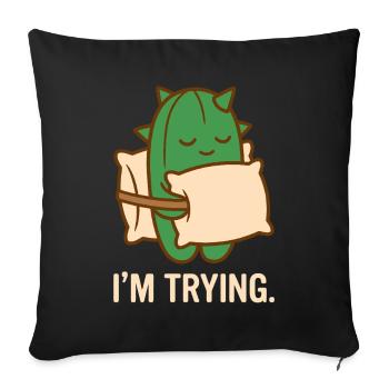 Prickly But Trying - Sofa pillowcase 17,3'' x 17,3'' (45 x 45 cm) - black - Front