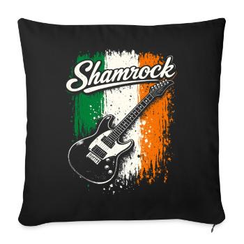 St Patrick E-Gitarre Irish Flag Rock - Sofakissenbezug 45 x 45 cm - Schwarz - Vorne