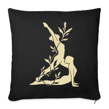 Yoga - Sun Salutation - Sofa pillowcase 17,3'' x 17,3'' (45 x 45 cm) - black - Front