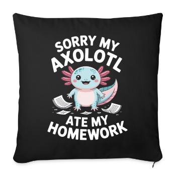 Axolotl a mangé mes devoirs - Housse de coussin décorative 45 x 45 cm - noir - Devant