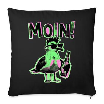 Punker Möwe Kiez Schanze Moin - Housse de coussin décorative 45 x 45 cm - noir - Devant