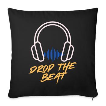 Waveform Drop the Beat Kopfhörer - Sofakissenbezug 45 x 45 cm - Schwarz - Vorne