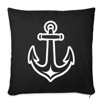 Ancre - Housse de coussin décorative 45 x 45 cm - noir - Devant