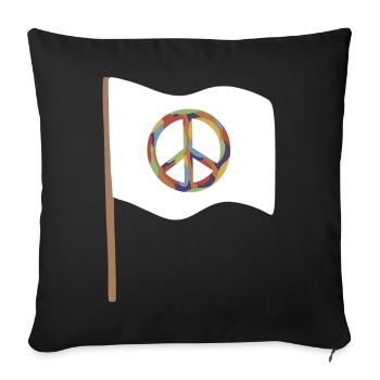 Kaleido Peace Symbol Flag - Sofa pillowcase 17,3'' x 17,3'' (45 x 45 cm) - black - Front