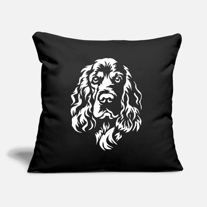 Englischer Cocker Spaniel Kopf "Black Edition" Sofakissenbezug 45 x 45 cm