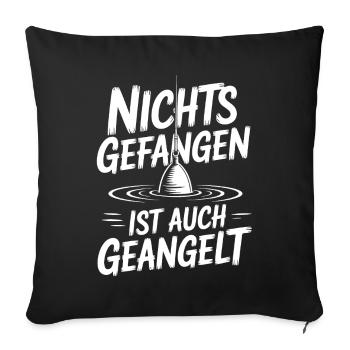 Angeln Humor Shirt - Sofakissenbezug 45 x 45 cm - Schwarz - Vorne