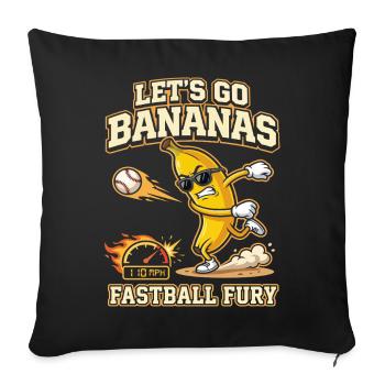 Let's Go Bananas Fastball Fury Baseball-Design - Sofakissenbezug 45 x 45 cm - Schwarz - Vorne