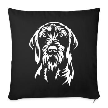 Pudelpointer Kopf "Black Edition" - Sofakissenbezug 45 x 45 cm - Schwarz - Vorne