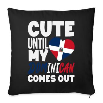 Drapeau de la République dominicaine Dom Rep Pride - Housse de coussin décorative 45 x 45 cm - noir - Devant