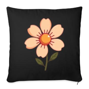 Flower Pastel Flowers Blossom Pastel Gift Mother - Sofa pillowcase 17,3'' x 17,3'' (45 x 45 cm) - black - Front