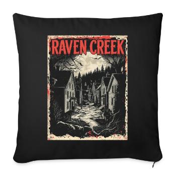 Welcome to Raven Creek – Horror Town - Sofa pillowcase 17,3'' x 17,3'' (45 x 45 cm) - black - Front