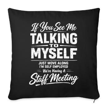 Humour Freelance Réunion | Drôle Auto-Entrepreneur - Housse de coussin décorative 45 x 45 cm - noir - Devant