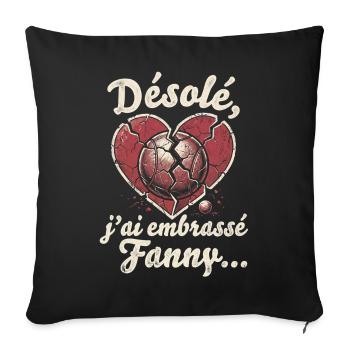 Pétanque Boule Lustig Fanny Spruch Frankreich - Sofakissenbezug 45 x 45 cm - Schwarz - Vorne