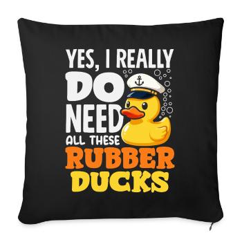 Funny Ducks Motif Ducks Lover Sayings - Sofa pillowcase 17,3'' x 17,3'' (45 x 45 cm) - black - Front