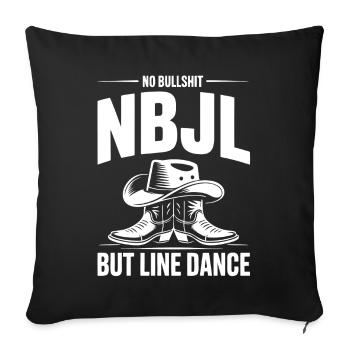 NBJL – No Bullshit Just Line Dance - Sofa pillowcase 17,3'' x 17,3'' (45 x 45 cm) - black - Front