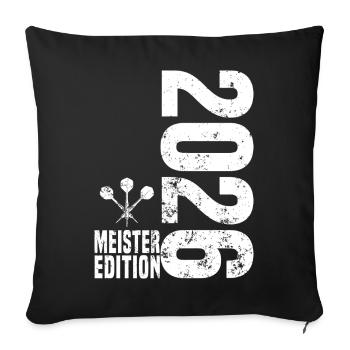 Champion de fléchettes 2026, maillot blanc de la Kreisliga - Housse de coussin décorative 45 x 45 cm - noir - Devant