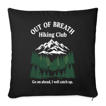 Außer Atem: Wanderclub - Sofakissenbezug 45 x 45 cm - Schwarz - Vorne