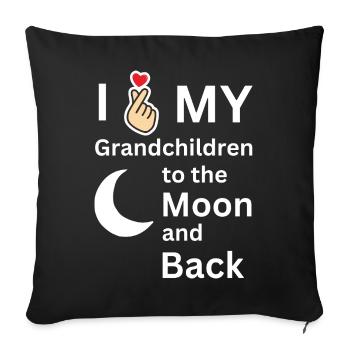 I Love My Grandchildren Family Gift - Sofa pillowcase 17,3'' x 17,3'' (45 x 45 cm) - black - Front