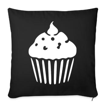 Cupcake Muffin Bakery Baking Gift - Sofa pillowcase 17,3'' x 17,3'' (45 x 45 cm) - black - Front