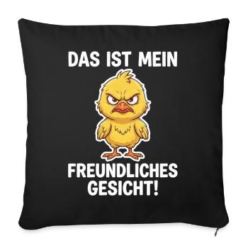 Wütendes Küken – Mein freundliches Gesicht - Sofakissenbezug 45 x 45 cm - Schwarz - Vorne