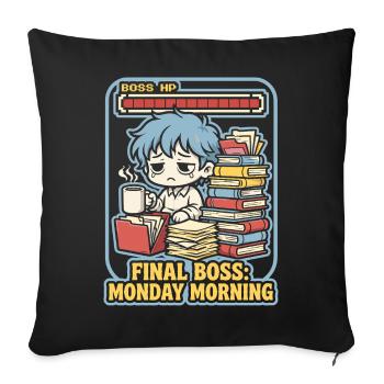 Final Monday Morning Gamer - Sofakissenbezug 45 x 45 cm - Schwarz - Vorne