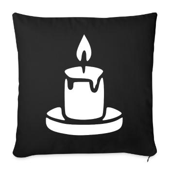 Kerze Meditation Geschenk - Sofakissenbezug 45 x 45 cm - Schwarz - Vorne
