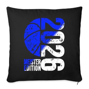 Basketball Meister Edition 2026 in Blau Weiss - Sofakissenbezug 45 x 45 cm - Schwarz - Vorne