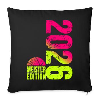 Basketball Meister Edition 2026 in lime pink - Sofakissenbezug 45 x 45 cm - Schwarz - Vorne