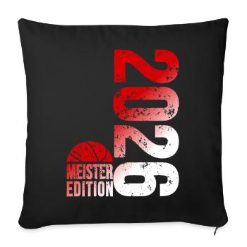 Basketball Meister Edition 2026 in rot und weiß - Sofakissenbezug 45 x 45 cm - Schwarz - Vorne